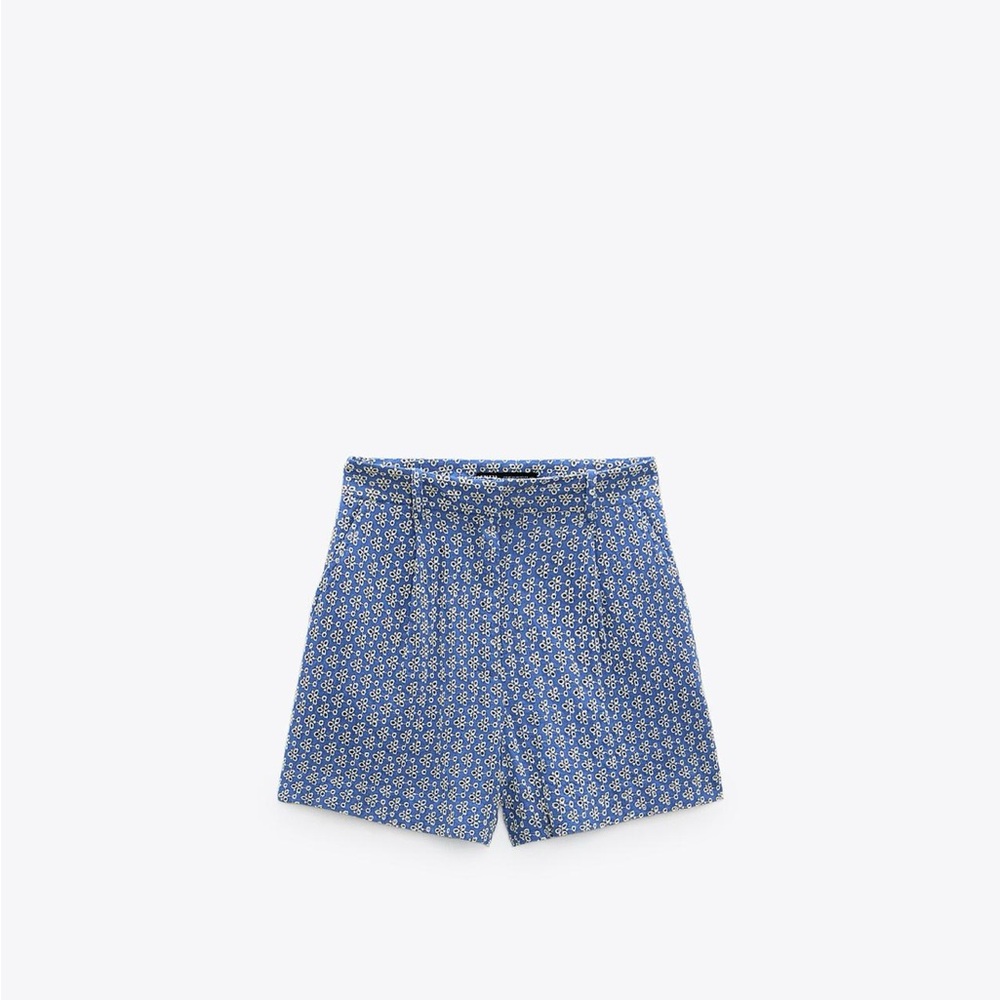 Zara Blue and White Patterned Skirt